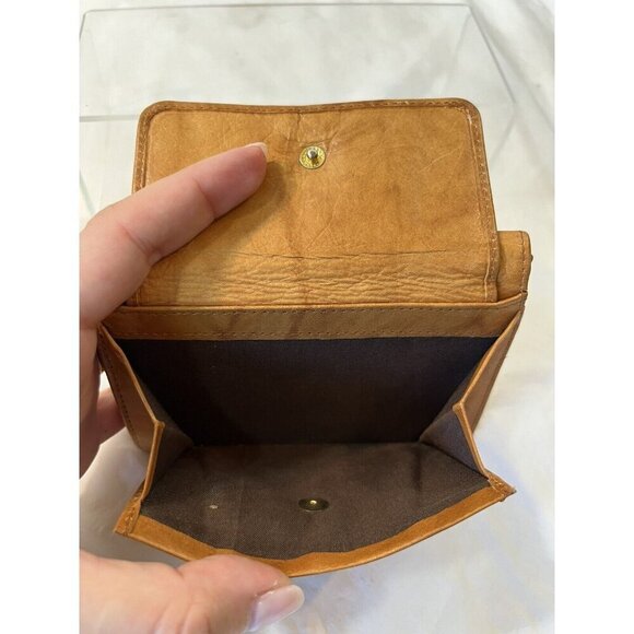 Genuine Leather Tan Brown Wallet trifold made in India - Picture 3 of 7